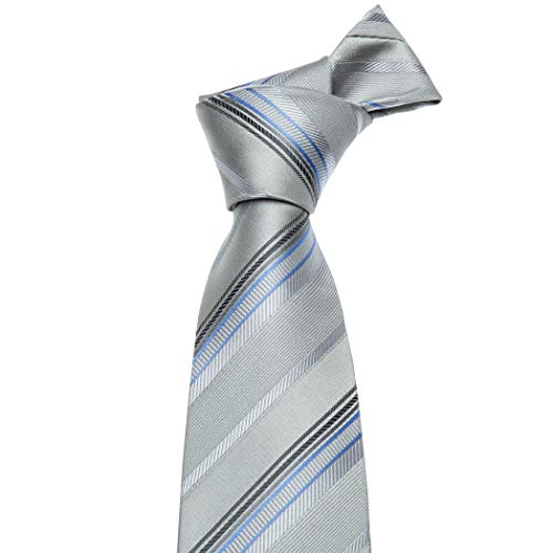 Image of Barry.Wang Mens Tie Set Plaid Check Neckties Formal Business Wedding Luxury Pocket Square Cufflinks