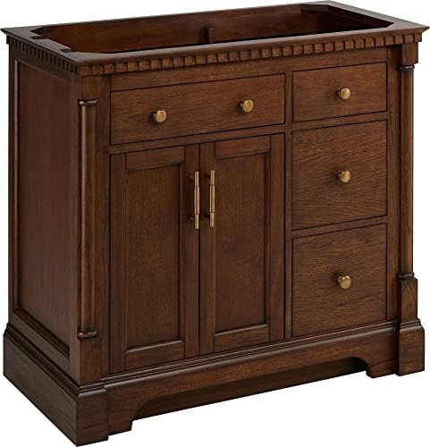 Signature Hardware 484239 Claudia 36" Single Basin Vanity Set with Mahogany Cabinet - Less Vanity Top