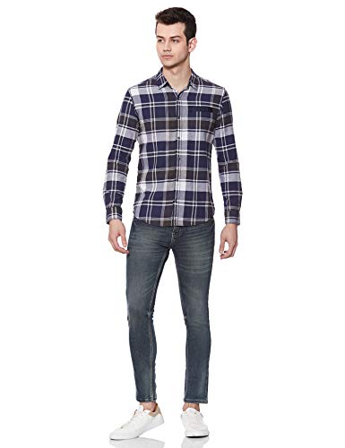 Image of Spykar Men's Checked Slim Fit Shirt
