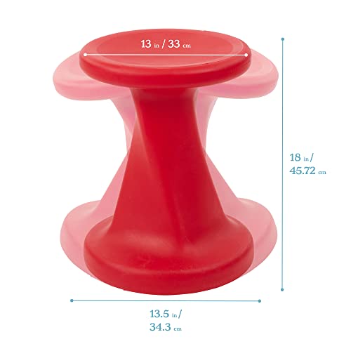 Image of ECR4Kids Twist Active Wobble Stool, 18in Seat Height, Classroom Furniture, Red