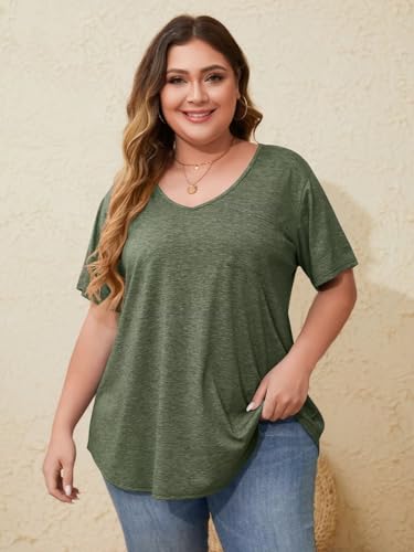 Image of BELAROI Women Plus Size Tops V-Neck Tunics Shirts
