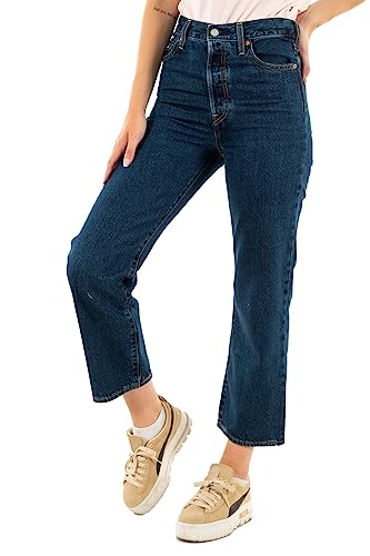 Levi's Ribcage Straight Ankle Vaqueros, Dark Mineral, 27W / 27L para Mujer