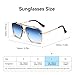 Junsika Square Aviator Sunglasses for Men Women Fashion Metal Vintage Designer Shades Gradient Blue Sunglasses