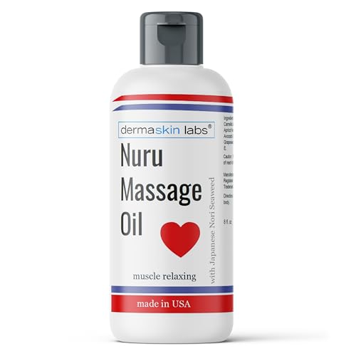 Nuru Massage Oil Body on Body Massage All Natural Relaxing Super Slippery for Sore Muscles, Dry Skin with Japanese Nori Seaweed Made in USA