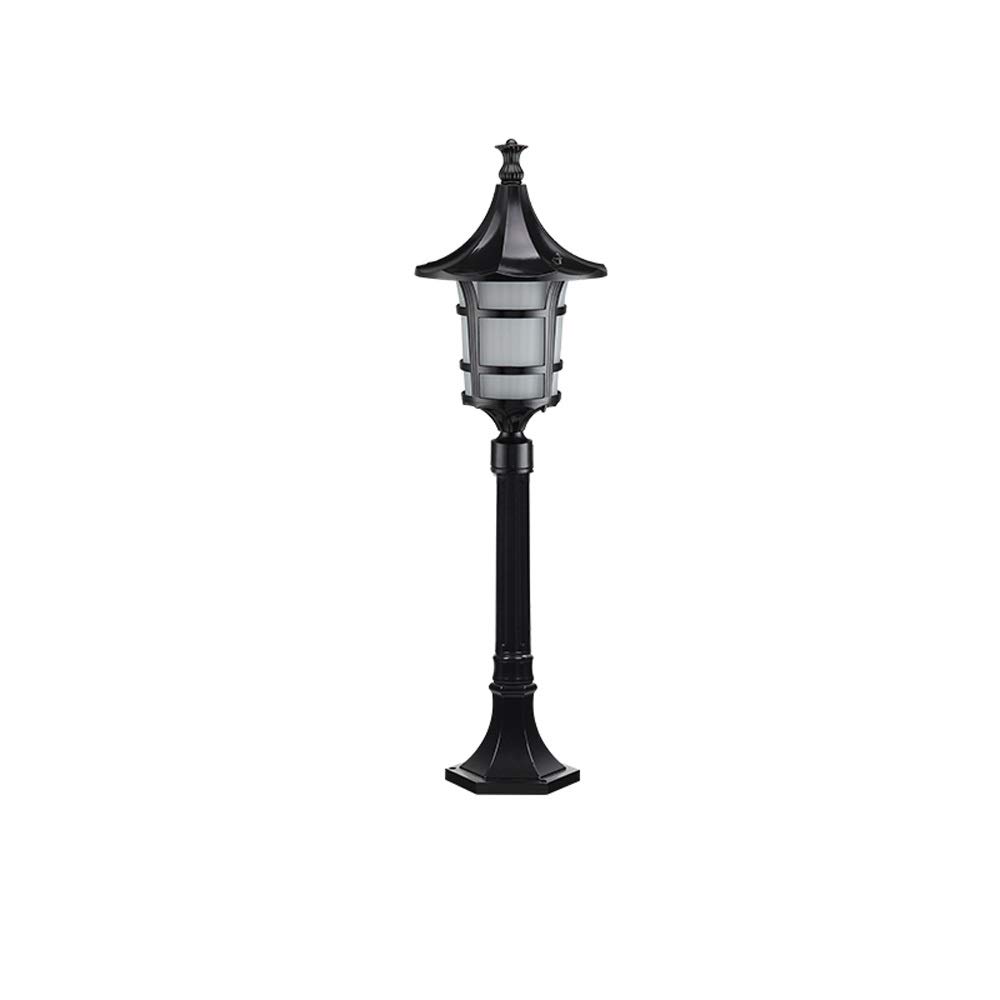QUSYZD Lamp Post Lights Outdoor, Lamp Post Lights Outdoor, 1.1M E27 Traditional 1.7M Black 1-Lights Ip54 Waterproof Outdoor Garden Lamp Post Light Glass Column Lamp Led Light E,0.8m-Black
