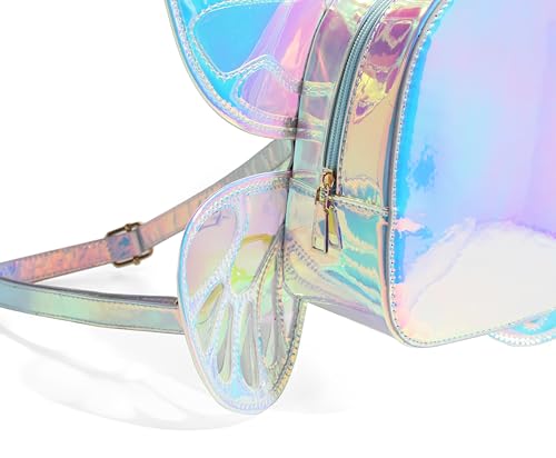 2025 Ladies Laser Holographic Butterfly Girlish Leisure Backpack (Laser Pink)4