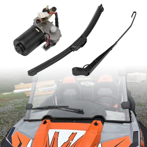 Image of UTV Windshield Wiper Kit - 12V 30W Electric Wiper Motor with 16 inch Blade & 16 inch Arm, Compatible with Polaris Ranger RZR 570 /900 /1000, Compatible with Can-Am Defender, Maverick X3