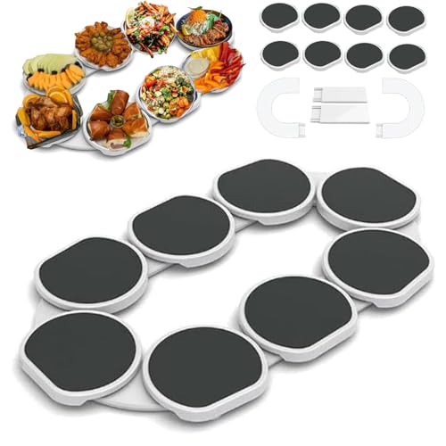 Lazy Susan Turntable for Dining Table Large Desktop Expandable Lazy Susan Turntable Rotating Food Serving Turntable 360 Rotation Revolution Server Tray for Dinner Dish Table Centre Party Kitchen