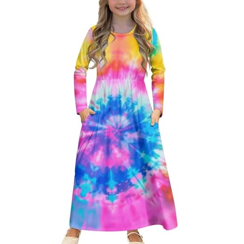 Long Sleeve Dress for Girls Kids Maxi Dresses Size 5-14 Years Old