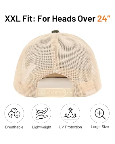 Zylioo M/L/XL/XXL Czapki typu trucker dla dużych głów, 2-kolorowe czapki z daszkiem i siateczką, duża letnia czapka sportowa, nadmiernie wielka oddychająca czapka do biegania, XL-XXL