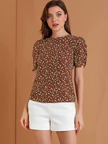 Image of TAGAS Women's Floral Puff Sleeves Western Top