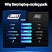 llano V12 Laptop Cooling Pad Bundle with Memory Foam Seal & Dust-Proof