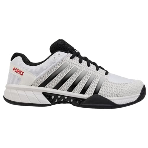 K-Swiss Men's Express Light Pickleball Shoe 7 White/Black/High-risk Red
