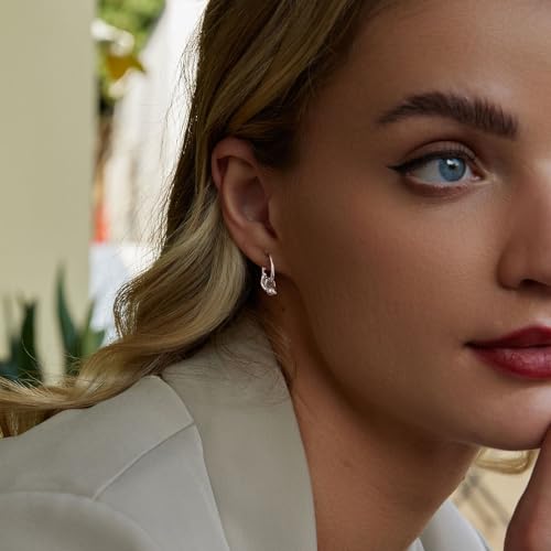 925 Sterling Silver Cat Hoop Earrings for Women Cute Cat Silver Earrings Hypoallergenic Small Pet Huggie Earring Dainty Lightweight Earring3