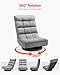 VEVOR Swivel Floor Gaming Chair, 360-Degree Rotating Foldable Lounge Chair with 4 Position Adjustable Backrest & Lumbar Support, Folding Video Reclining Lazy Sofa for Watching TV Reading Playing Game