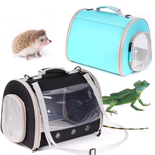 bearded dragon travel carrier backpacklizard backpack carrierspace capsule clear bubble window astronaut reptile carrier backpack for guinea pigsugar gliderbunny black tpu carriermat