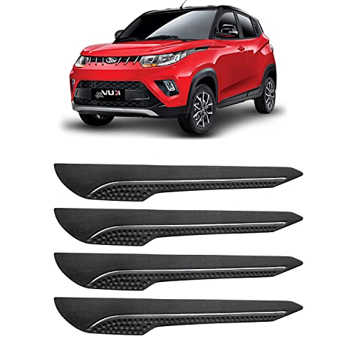 Image of AOSIS-Car Bumper Protector /Bumper Guard for Mahindra KUV100NXT with Single Chrome Stripe (4-Pcs)