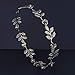 Lux Accessories Silver Tone and Rhinestone Leaf Leaves Metal Flower Crown