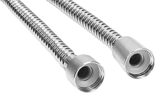 Cornat Anschlussschlauch - 80 cm Länge - Edelstahl verchromt - Extrem Belastbar -1/2 Zoll Anschluss geeignet für handelsübliche Armaturen / Duschschlauch / Anschlussschlauch für Steigrohre / TECBW3312