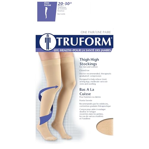 Truform 8868BL-M 20-30 Mmhg Compression Stockings For Men And Women, Thigh High Length thumb #4