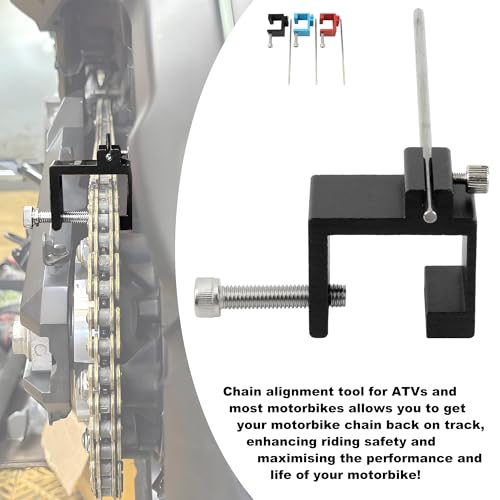Image of Motorcycle Chain Alignment Tool,Aluminium Chain Adjusting Tool For ATV Sprocket Sport Dirt Bike Motor Scooter Repair Parts-Black