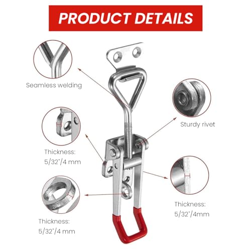 Image of Serplex 4Pcs Toggle Clamps 1320Lbs Holding Capacity Heavy-Duty Latch Clamp