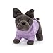 Jellycat French Bulldog Dog with Purple Sweater Stuffed Animal, 7.5 inches - Dogs & Puppies Plush Toy - Classic Children's Gift