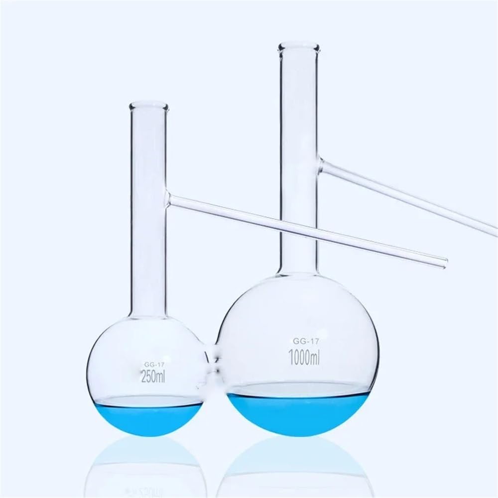 1 pz/lotto 60 ml-1000 ml pallone di vetro collo corto pallone da laboratorio con tubo laterale forniture di laboratorio(1000ml)