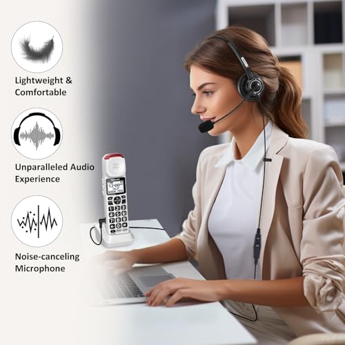 Arama A602CP Phone Headset 2.5Mm With Noise Canceling Mic & Volume Control Ultra Comfort Telephone Headset thumb #2
