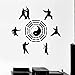 Naklejki ścienne kalkomanie sztuki walki karate aikido sporty orientalne Yin Yang winylowa naklejka okienna pokój medytacja salon 57 x 58 cm dekoracja ścienna do domu mural