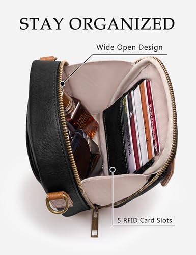 Image of Yarnic Small Crossbody Bag, Vegan Leather Cell Phone Purse for Women, Vintage Wallet Bag with Card Slots