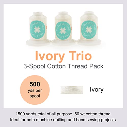 Hilo de Algodón para Costura 3 Paquetes 500 yds Ivory miniatura 2