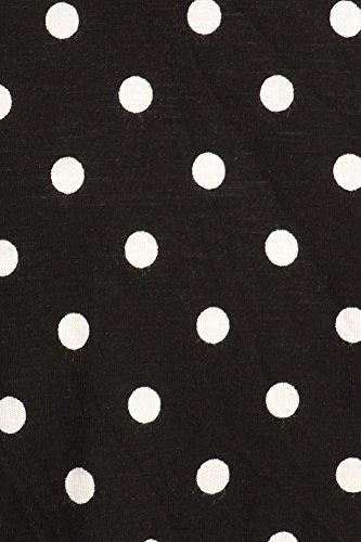 Women's Plus Polka Dot Print Side Pocket Tunic Top. Made In Usa (2X, Black) #TOP4