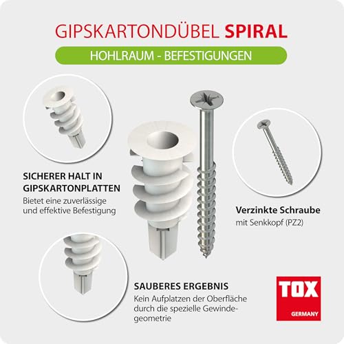 Kit chevilles autoforeuses TOX Set Spiral Plus pour mur placo - 3