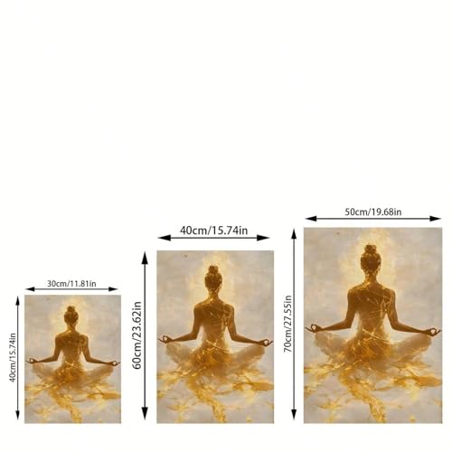 Affiche yoga dorée 30x45cm peinture sur toile moderne pour studio - 4