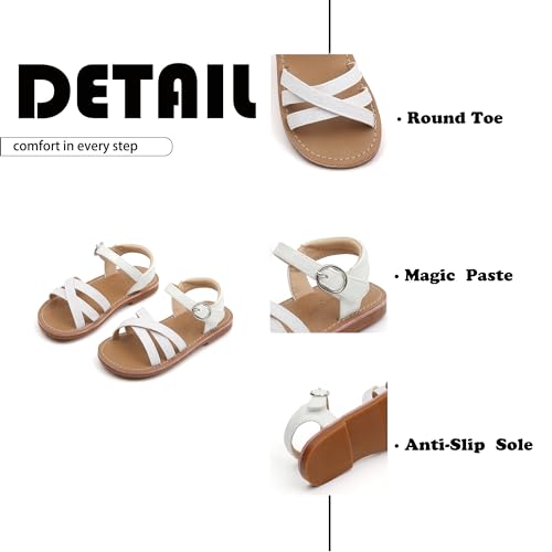 Flaryzone Toddler/Little Kids' Classic Rome Open-Toe Flat Sandals4