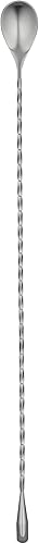 Miniatura 1 de Restaurantware Cuchara de acero inoxidable de 16 pulgadas perfecta para barras profesionales o uso en el hogar - Cuchara mezcladora plateada - Mango