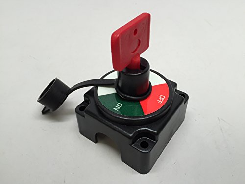 MARINE BOAT MINI BATTERY SWITCH REMOVABLE POM KEY RED GREEN LABEL 2P ON-OFF 12V