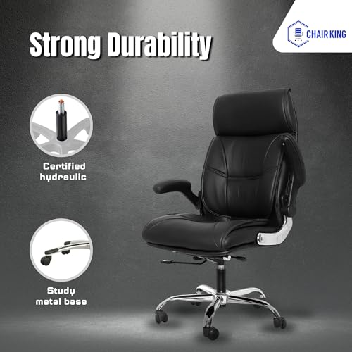 Image of Premium Leatherette Boss Chair for Office | Ergonomic High Back Chair for Home, Office, Study & Gaming | Height Adjustable, Tilt & Rocking Chair in Heavy Base | 1pc (Black)