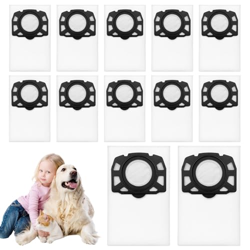 Druuzyl 12 Bolsas Filtro para Kärcher WD4 WD5 WD6 MV4 MV5 MV6, Compatible con KFI 487, para Aspiradores Kärcher Seco/Húmedo