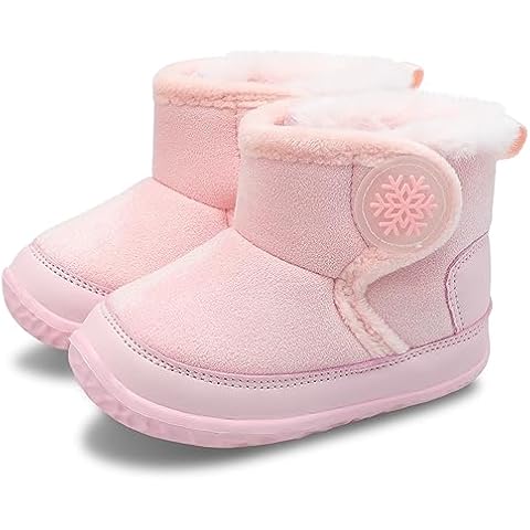 JIASUQI Baby Winter Booties with Faux Fur Cover