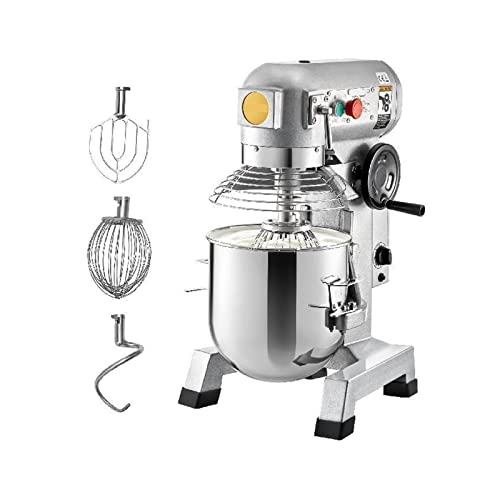 Mezclador de alimentos eléctrico comercial, mezclador pie, 10/15/20/30Qt, masa, 3 velocidades, 450/500/750/1100W, acero inoxidable Estabilidad Garantizada(15qt)
