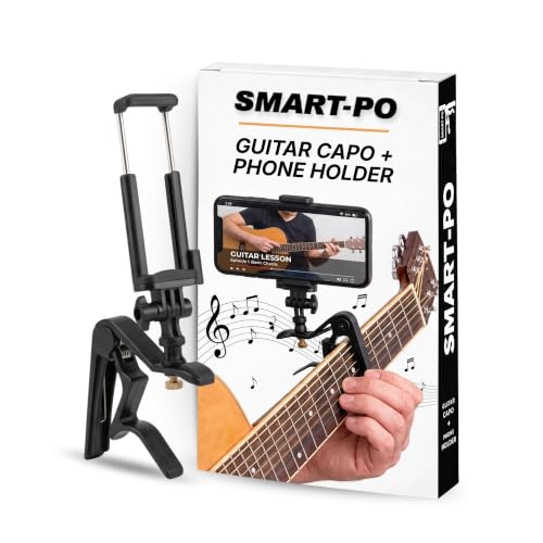 Smart-Po Smartphone Guitar Capo | Android and iPhone Compatible Dock Headstock Neck Clamp | Cell...