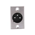 Echocart-3-Pcs-XLR-3Pin-Male-Panel-Mount-Chassis-Socket-Connector-Audio-Adapter