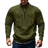 Photo Gallery felpa da uomo quarter zip in pile – felpa da uomo senza cappuccio con chiusura lampo, tinta unita, giacca sportiva per le mezze stagioni, con colletto alto, giacca termica con molte tasche a maniche Photo Gallery felpa da uomo quarter zip in pile – felpa da uomo senza cappuccio con chiusura lampo, tinta unita, giacca sportiva per le mezze stagioni, con colletto alto, giacca termica con molte tasche a maniche