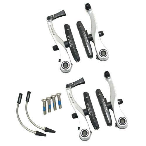 TEKTRO RX6 Road Bike Mini V Brake Road Cyclocross Brake Set, Front and Rear Silver,MH1868-T