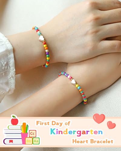 Back to School Gifts Colorful Matching Heart Bracelets Set for Mother and Daughter2