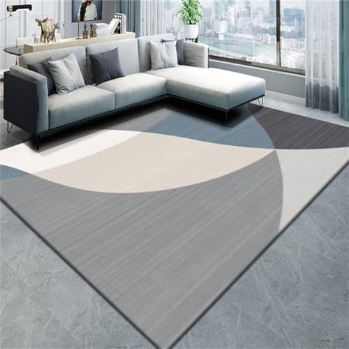 Tapis de chambre à coucher gris au design géométrique - 2