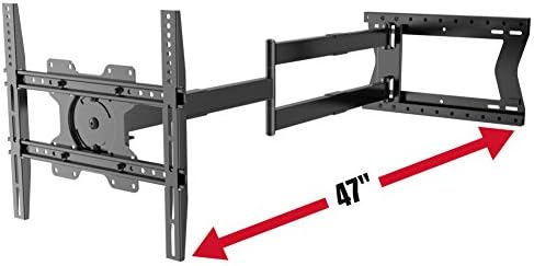 Physix 2120 Long arm TV Wall Mount for 32-75 inch Screens | Extra Long Extension up to 47 inch | Heavy-Duty TV Mount Holds up to 77 lbs | Full-Motion, swivels up to 180° | Max. VESA 400x400