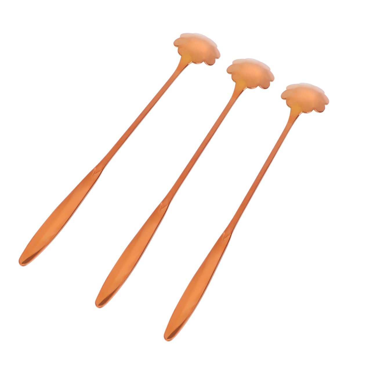 CIYODO Stainless Steel Petal Spoons Long Handle Stirring Spoons Coffee Stirrers for Coffee Bar Restaurant